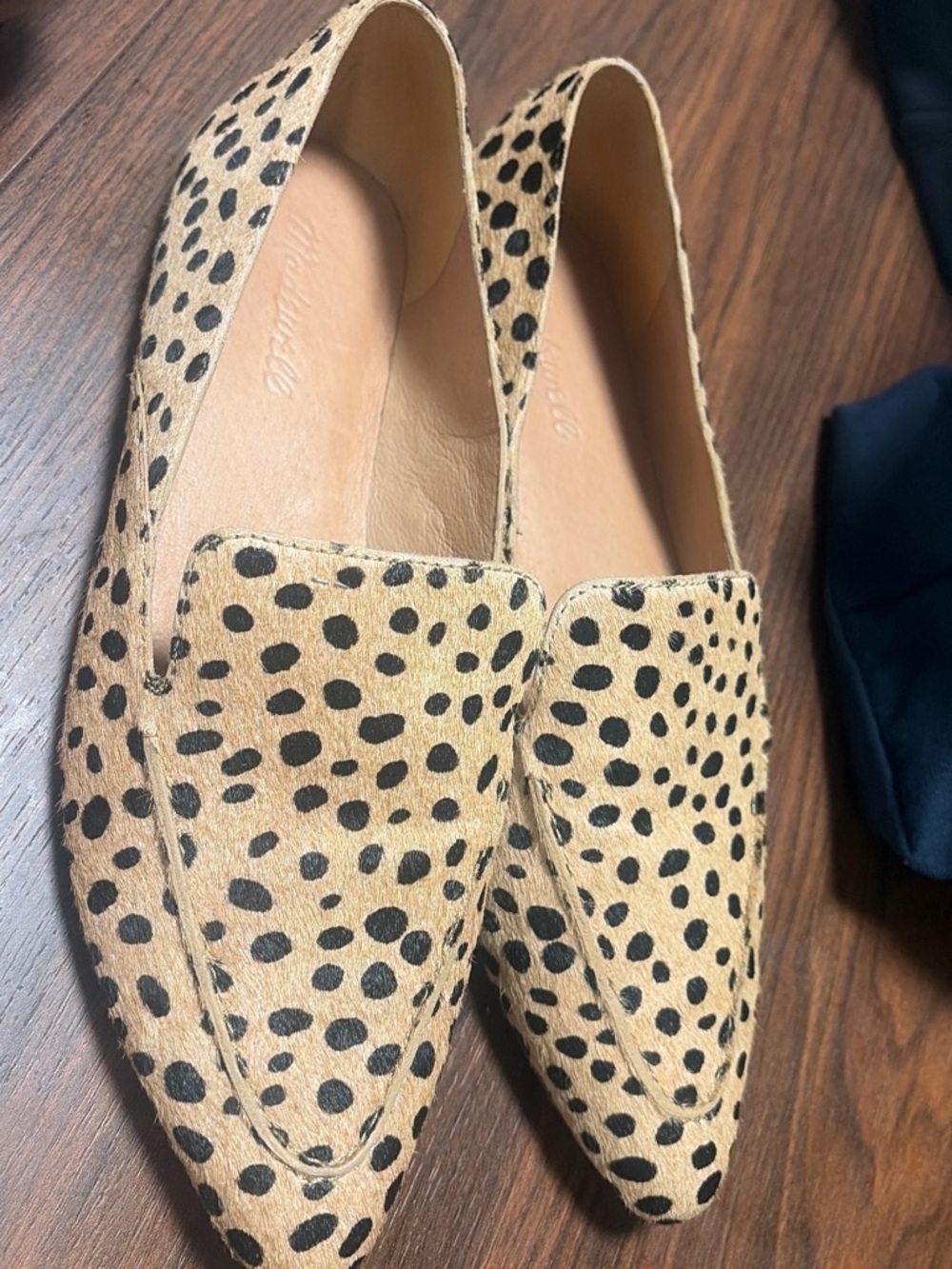 Madewell Leopard Print Slip-On Loafers in Tan and Black